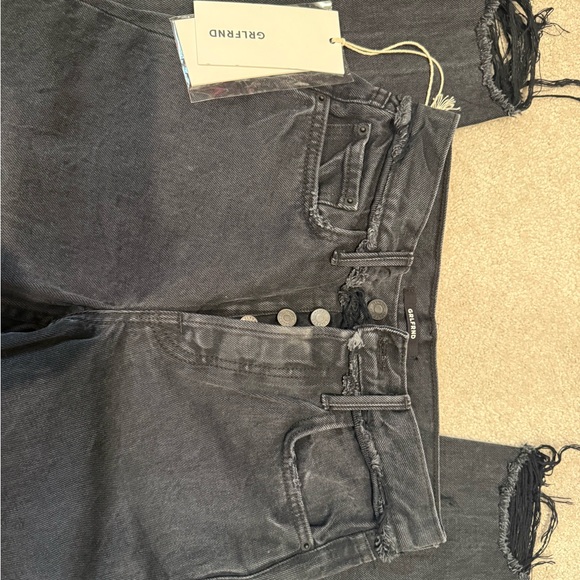 NWT GRLFRND Karolina Charcoal Distressed Denim sz 24 - Picture 2 of 4